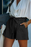 Summer Black Cotton Blend Pocketed Knit Shorts - My Store