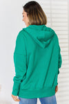 Zenana Half Snap Long Sleeve Hoodie - My Store