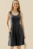 Doublju Full Size Round Neck Ruched Sleeveless Dress with Pockets - My Store