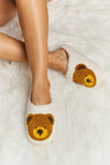 Melody Teddy Bear Print Plush Slide Slippers - My Store