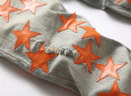 High Street Orange Star Embroidery Jeans - My Store