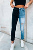 Color Block Distressed Skinny Jeans - My Store