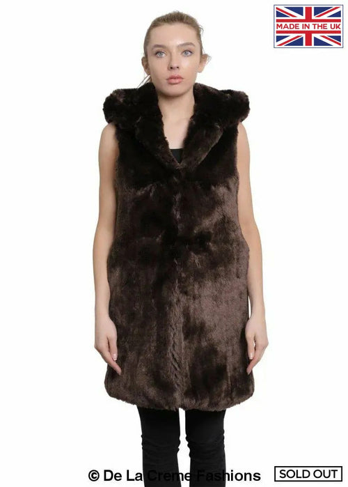 Faux Fur Hooded Gilet - My Store