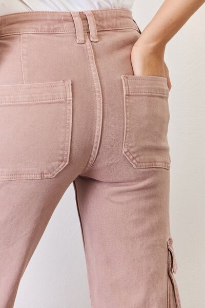 RISEN Full Size High Rise Cargo Wide Leg Jeans - My Store