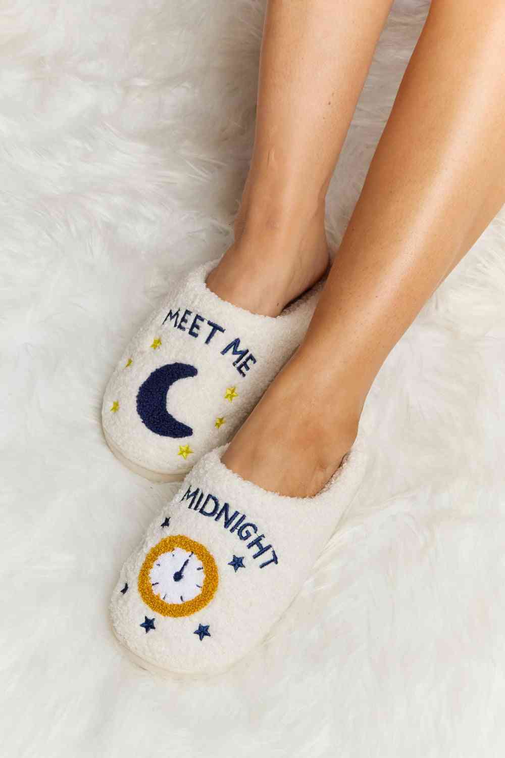 Melody Printed Plush Slide Slippers - My Store