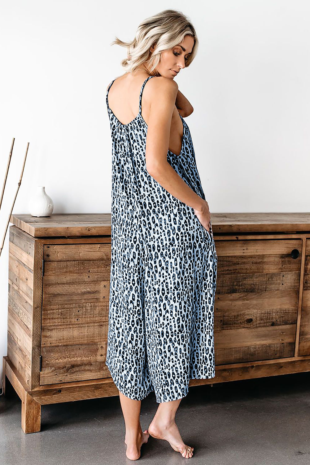 Blue Leopard Adjustable Jumpsuit - My Store