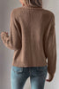 Dark Khaki Open Knit Drop Shoulder Sweater Cardigan - My Store