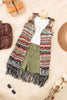 Girls Boho Striped Crochet Fringe Long Sweater Vest - My Store