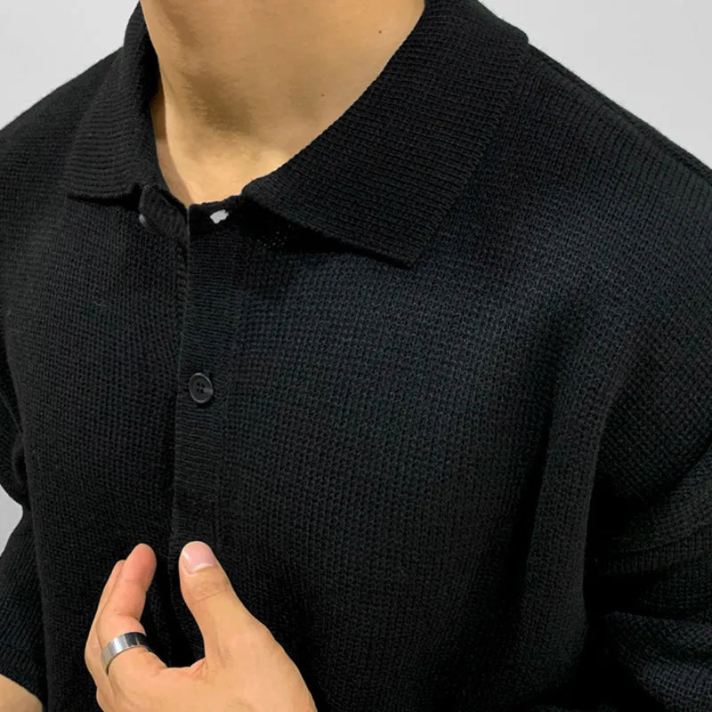 IEFB Men's Single-Breasted Knitted Shirt - My Store