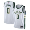 Men's Milwaukee Bucks Damian Lillard White Jersey - My Store