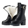 Women's Cotton-Lined Leather Martin Boots