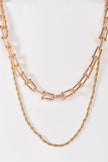 Gold Twisted And U Link Chains Set Necklace - My Store