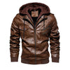 Comfortable Hooded PU Leather Jacket For Men - My Store