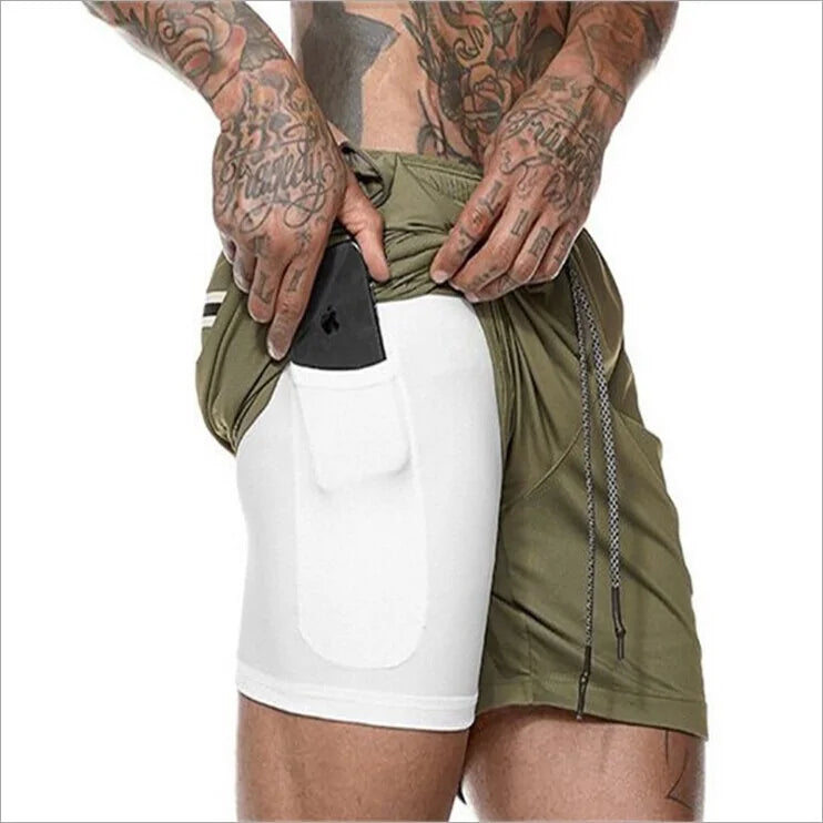 2019 Mens 2 in 1 Fitness Running Shorts - My Store