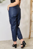 Kristen Faux Leather Cargo Joggers- - My Store