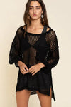 Oversized Fit See-through Pullover Cover Up - My Store