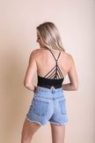 High Neck Crochet Trim Bralette - My Store