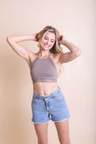 High Neck Crochet Trim Bralette - My Store