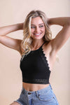 High Neck Crochet Trim Bralette - My Store