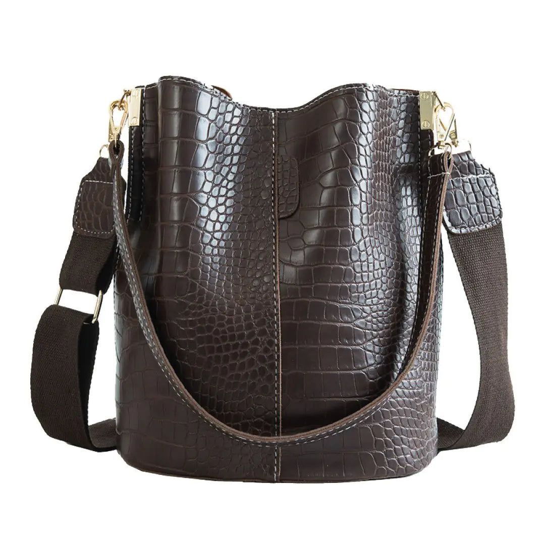 Blake Shoulder Bag -Chocolate Croc - My Store