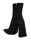 Hustlers Shimmer Block Heeled Ankle Boots - My Store