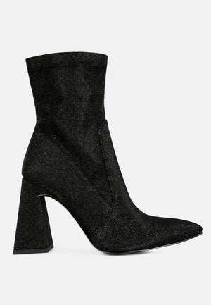 Hustlers Shimmer Block Heeled Ankle Boots - My Store