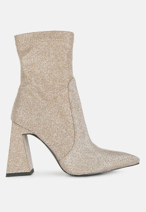 Hustlers Shimmer Block Heeled Ankle Boots - My Store