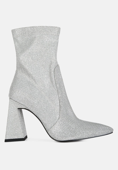 Hustlers Shimmer Block Heeled Ankle Boots - My Store