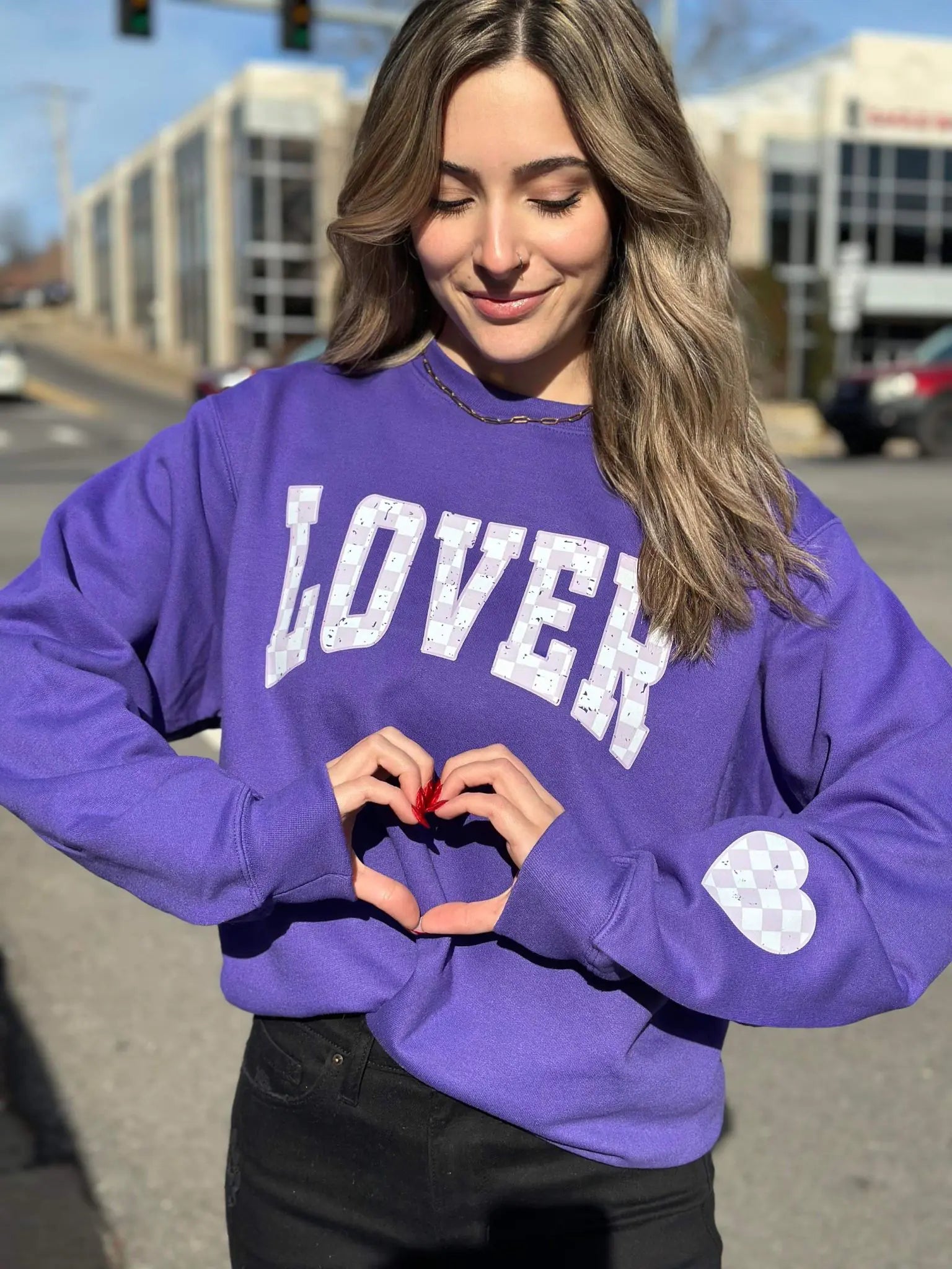 Checkered Lover Sweatshirt - My Store