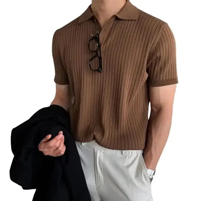 Loose Knit Lapel T-shirt