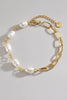 Half Pearl Half Chain Stainless Steel Bracelet - My Store