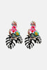 Leaf & Flower Shape Zinc Alloy Dangle Earrings - My Store