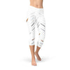 Womens White Stripes Capri Leggings - My Store