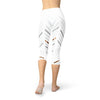 Womens White Stripes Capri Leggings - My Store