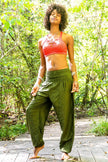 SOLID Green Women Boho Pants Hippie Pants Yoga - My Store