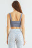 Dusty Blue Sleeveless Eye Hook Corset Crop Top - My Store