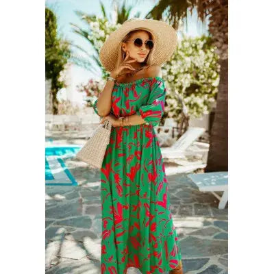 Off Shoulder Sleeve Maxi Dress - My Store