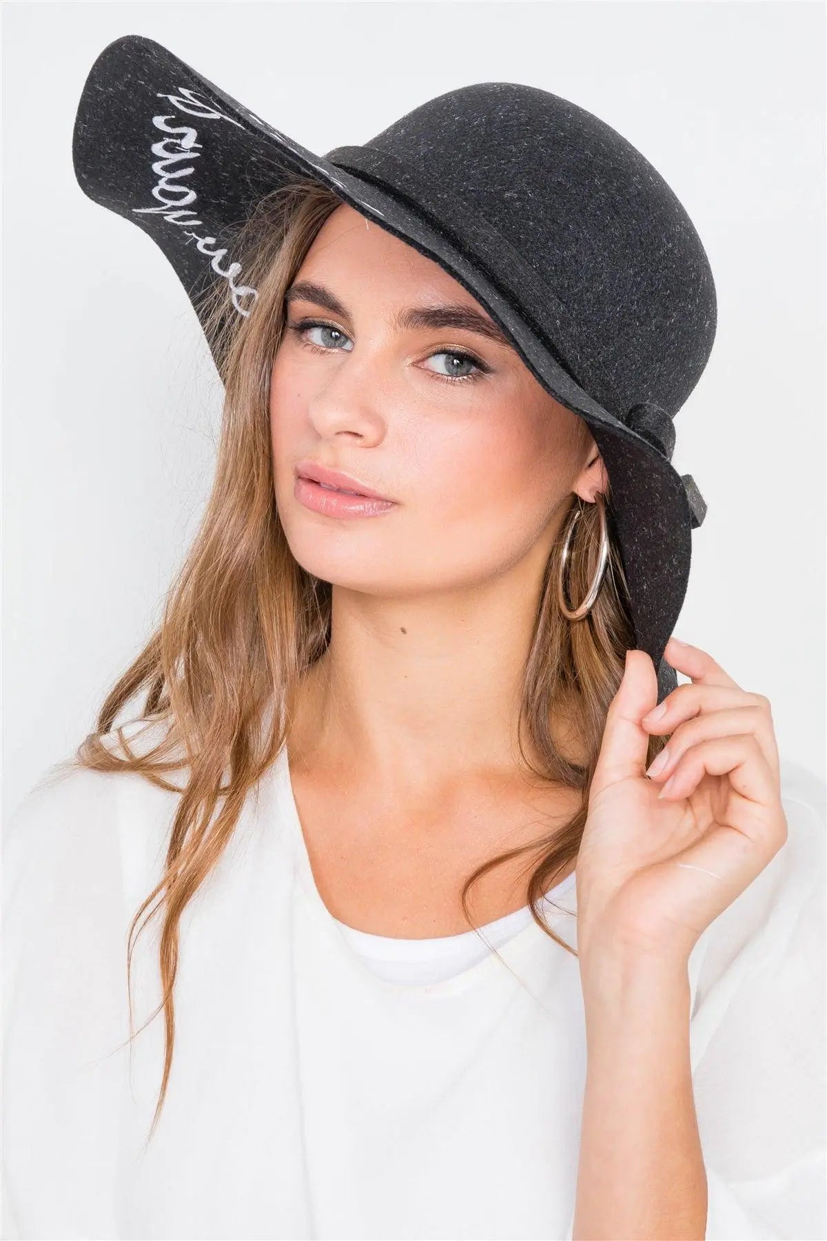 Black Follow Your Dreams Graphic Wide Brim Hat /3 Pieces - My Store