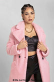 Janine Double Breasted Borg Teddy Coat - My Store