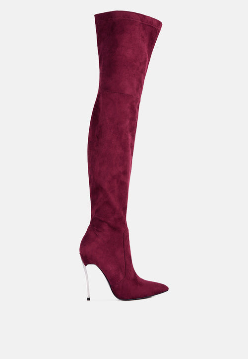 Jaynetts Stretch Suede Micro High Knee Boots - My Store