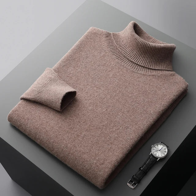 Men's High Collar Winter Knit Pullover - My Store