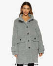 Julie High Neck Borg Teddy Coat - My Store