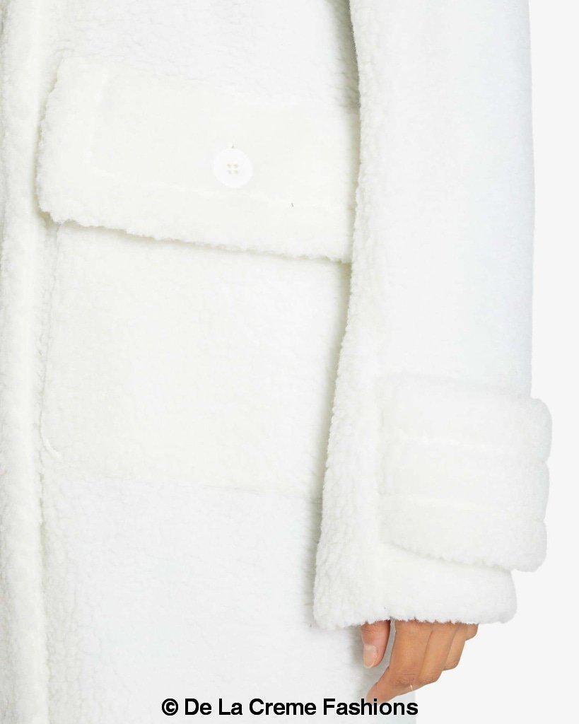 Julie High Neck Borg Teddy Coat - My Store