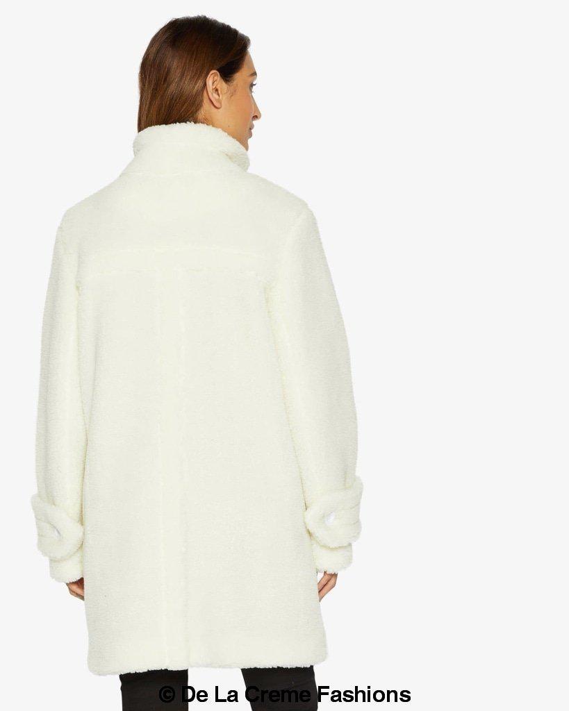 Julie High Neck Borg Teddy Coat - My Store