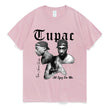 Graphic Cartoon Tupac Print T-shirt - My Store