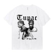 Graphic Cartoon Tupac Print T-shirt - My Store