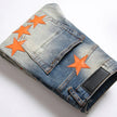 High Street Orange Star Embroidery Jeans - My Store