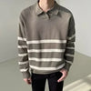 Men's Casual Knitted Striped Polo Shirt