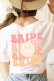 PLUS SIZE POCKET BRIDE HAPPY FACE GRAPHIC TEE - My Store