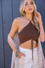 Lace-up Halter Knit Bralette - My Store